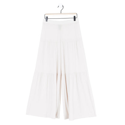 Clara Sunwoo Essential - Soft Pleat Knit - Tiered Skirt-Pant - Ivory - Final Sale!