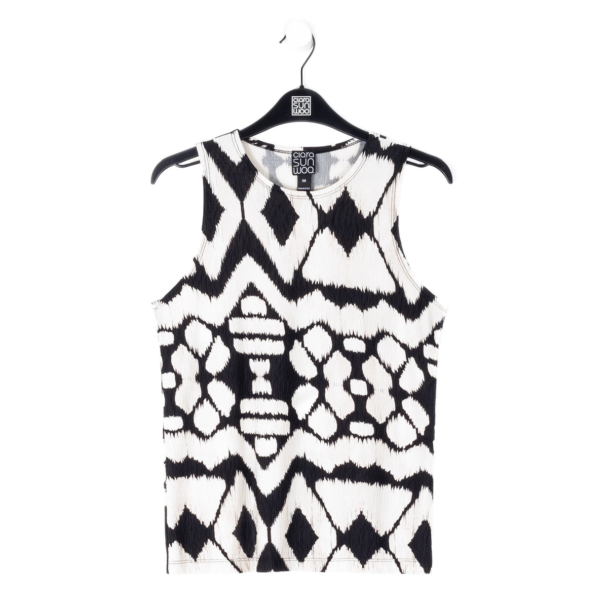 Clara Sunwoo Discount - Crinkle Pleat Knit - Modern Jewel Neck Tank - Aztec - Final Sale!