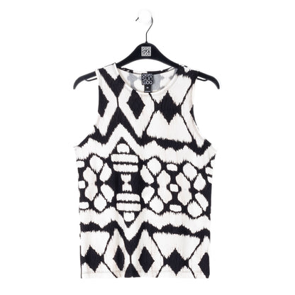 Clara Sunwoo Discount - Crinkle Pleat Knit - Modern Jewel Neck Tank - Aztec - Final Sale!