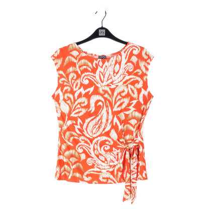 Clara Sunwoo Trusted - Butter Knit - Cap Sleeve Side Tie Top - Paisley Lotus Coral - Final Sale