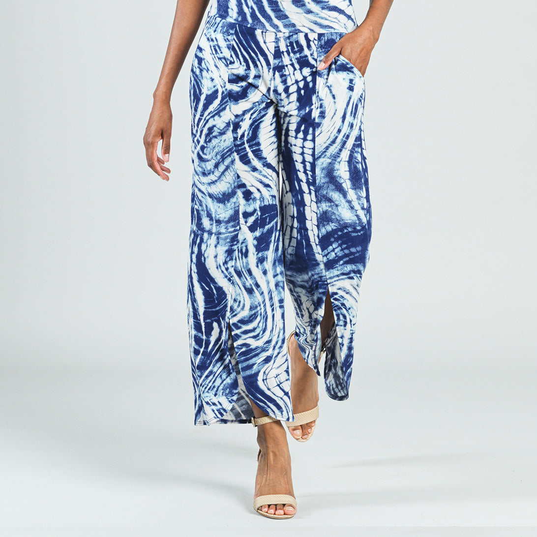 Clara Sunwoo Best Price - Crepe Knit - Front Slit Ankle Petal Pant - Swirl Wave - Final Sale!