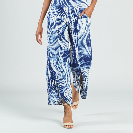 Clara Sunwoo Best Price - Crepe Knit - Front Slit Ankle Petal Pant - Swirl Wave - Final Sale!