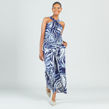 Clara Sunwoo Best Price - Crepe Knit - Front Slit Ankle Petal Pant - Swirl Wave - Final Sale!