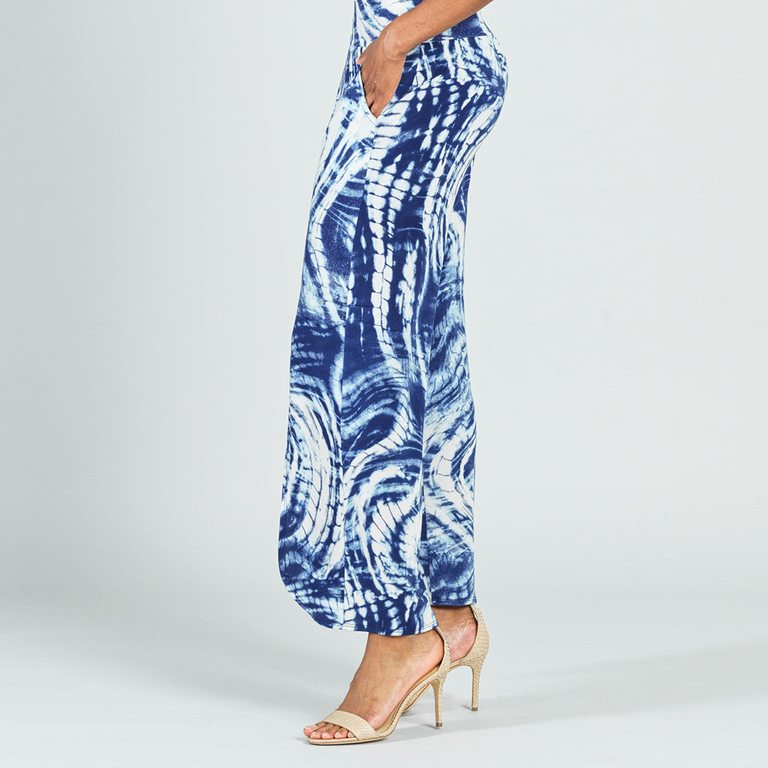 Clara Sunwoo Best Price - Crepe Knit - Front Slit Ankle Petal Pant - Swirl Wave - Final Sale!