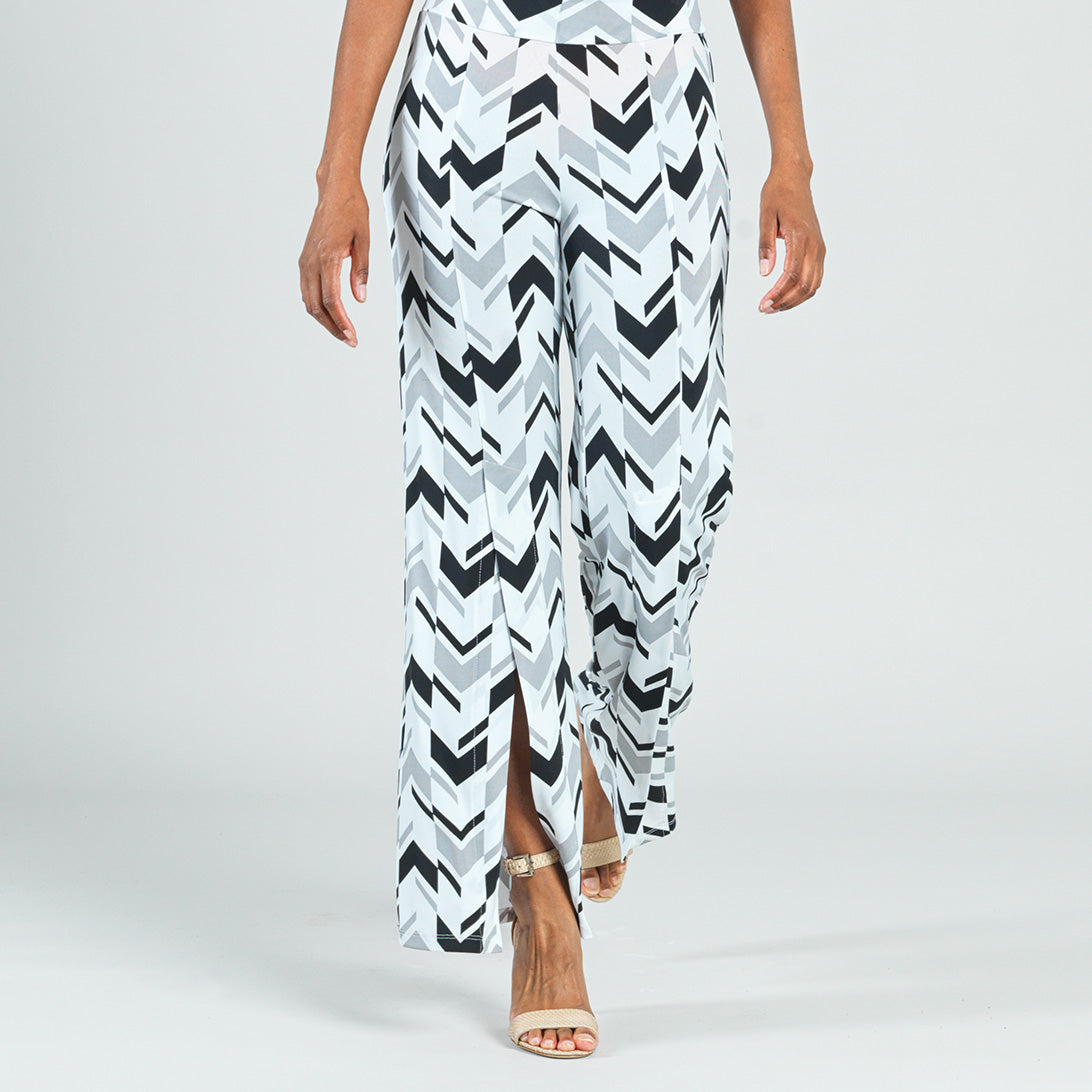 Clara Sunwoo Top Pick - Kick Front High Slit Pant - Chevron Stripe - Final Sale!