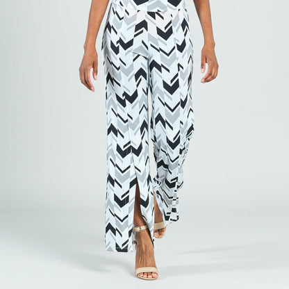 Clara Sunwoo Top Pick - Kick Front High Slit Pant - Chevron Stripe - Final Sale!