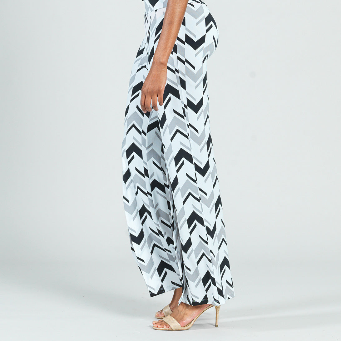 Clara Sunwoo Top Pick - Kick Front High Slit Pant - Chevron Stripe - Final Sale!