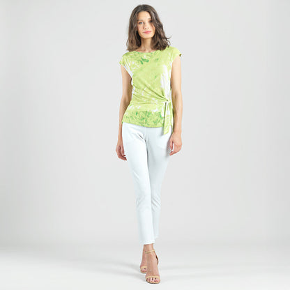 Clara Sunwoo Featured - Slant Sleeve Side Tie Top - Floral Citrus - Final Sale
