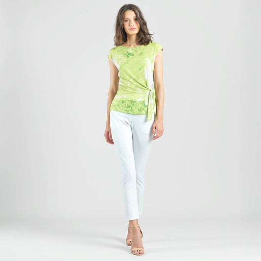 Clara Sunwoo Featured - Slant Sleeve Side Tie Top - Floral Citrus - Final Sale