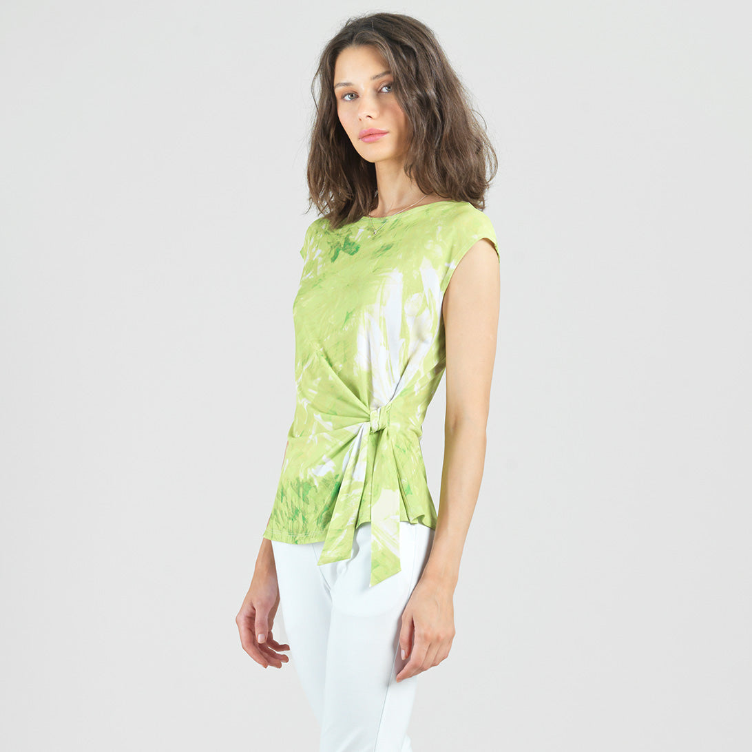 Clara Sunwoo Featured - Slant Sleeve Side Tie Top - Floral Citrus - Final Sale