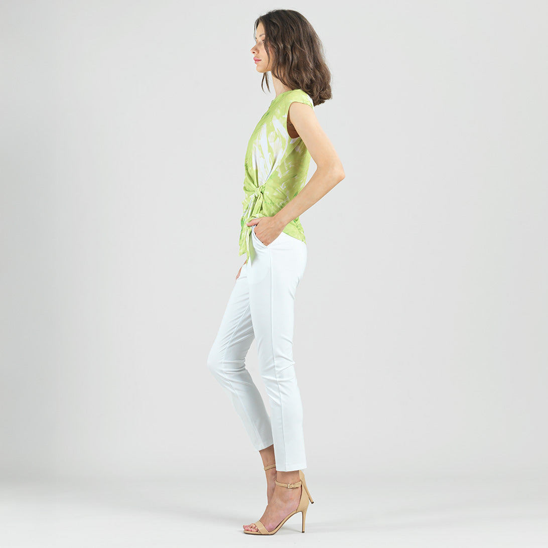 Clara Sunwoo Featured - Slant Sleeve Side Tie Top - Floral Citrus - Final Sale