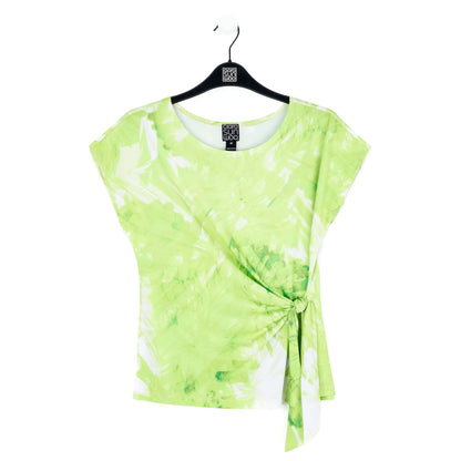 Clara Sunwoo Featured - Slant Sleeve Side Tie Top - Floral Citrus - Final Sale