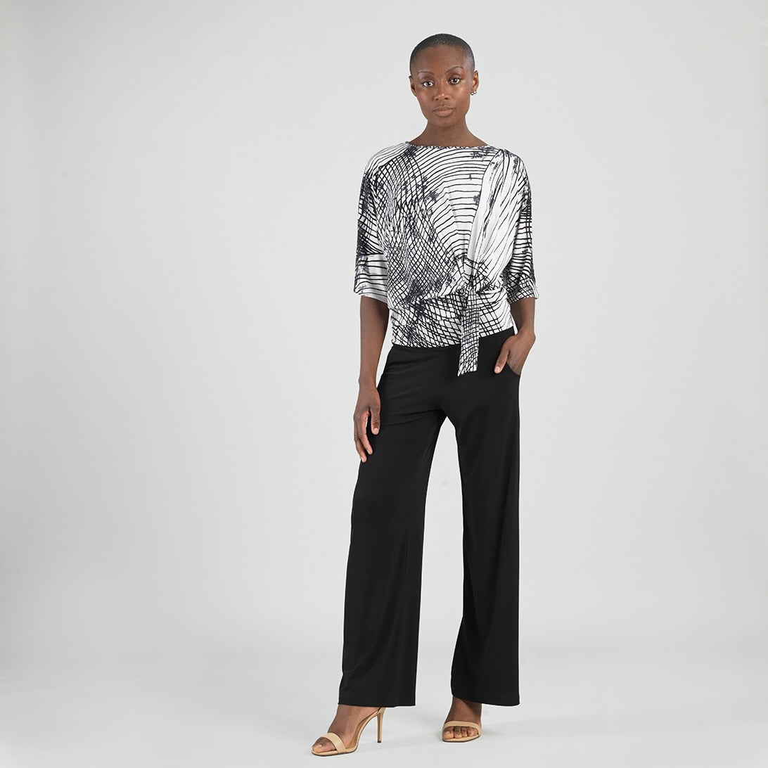 Clara Sunwoo Recommended - Signature Side Tie Top - Web Lines - Final Sale