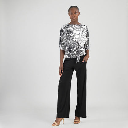 Clara Sunwoo Recommended - Signature Side Tie Top - Web Lines - Final Sale