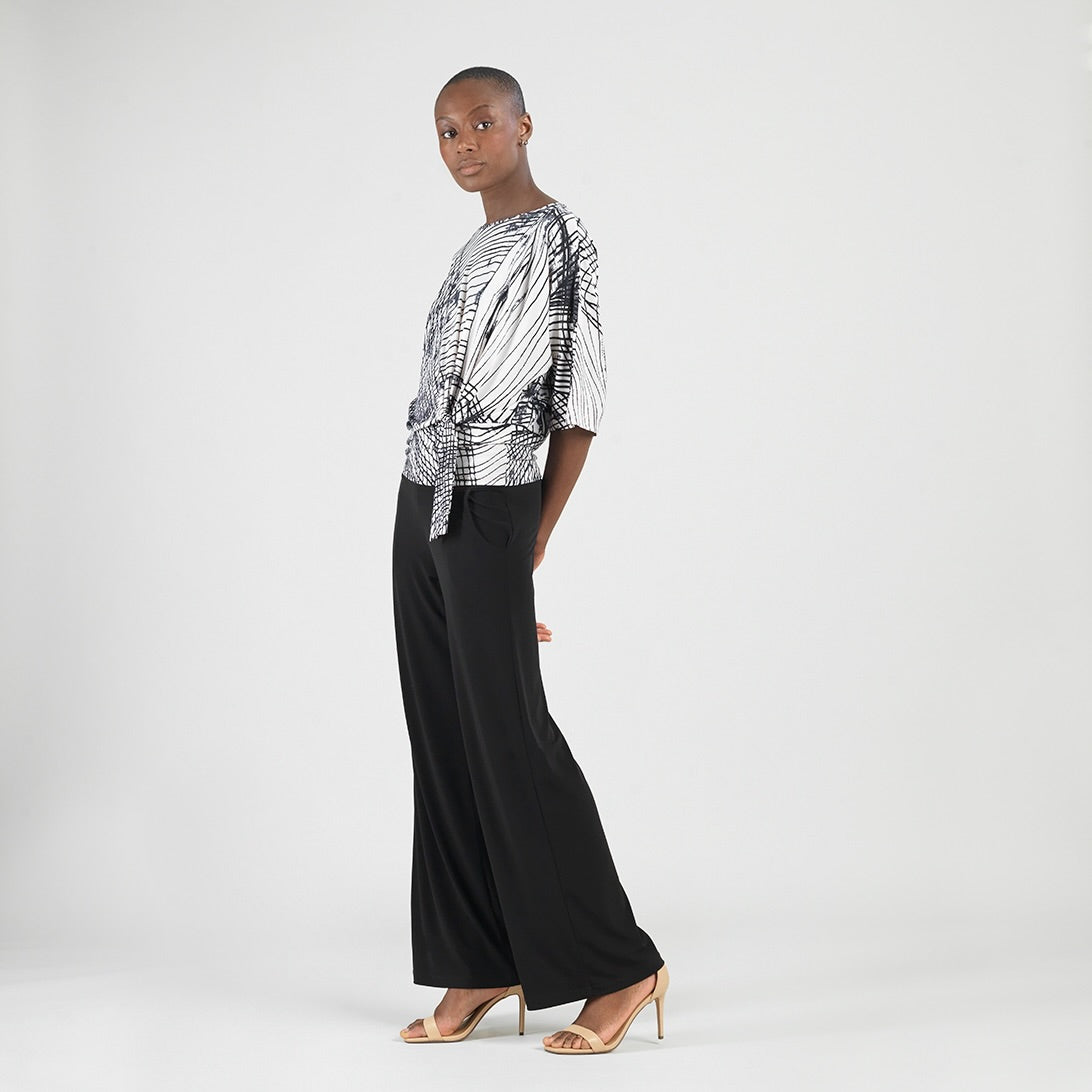 Clara Sunwoo Recommended - Signature Side Tie Top - Web Lines - Final Sale