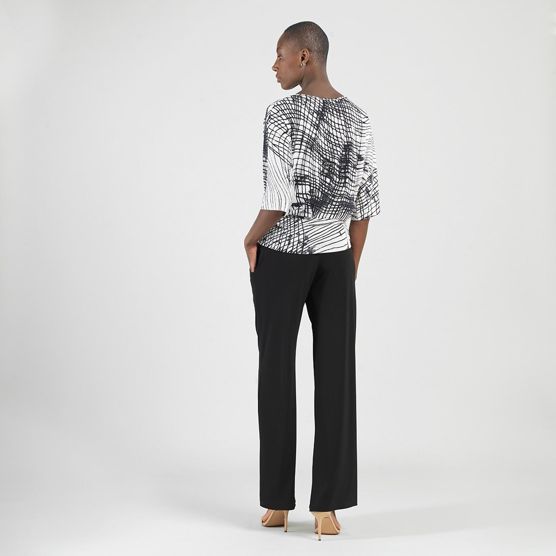 Clara Sunwoo Recommended - Signature Side Tie Top - Web Lines - Final Sale