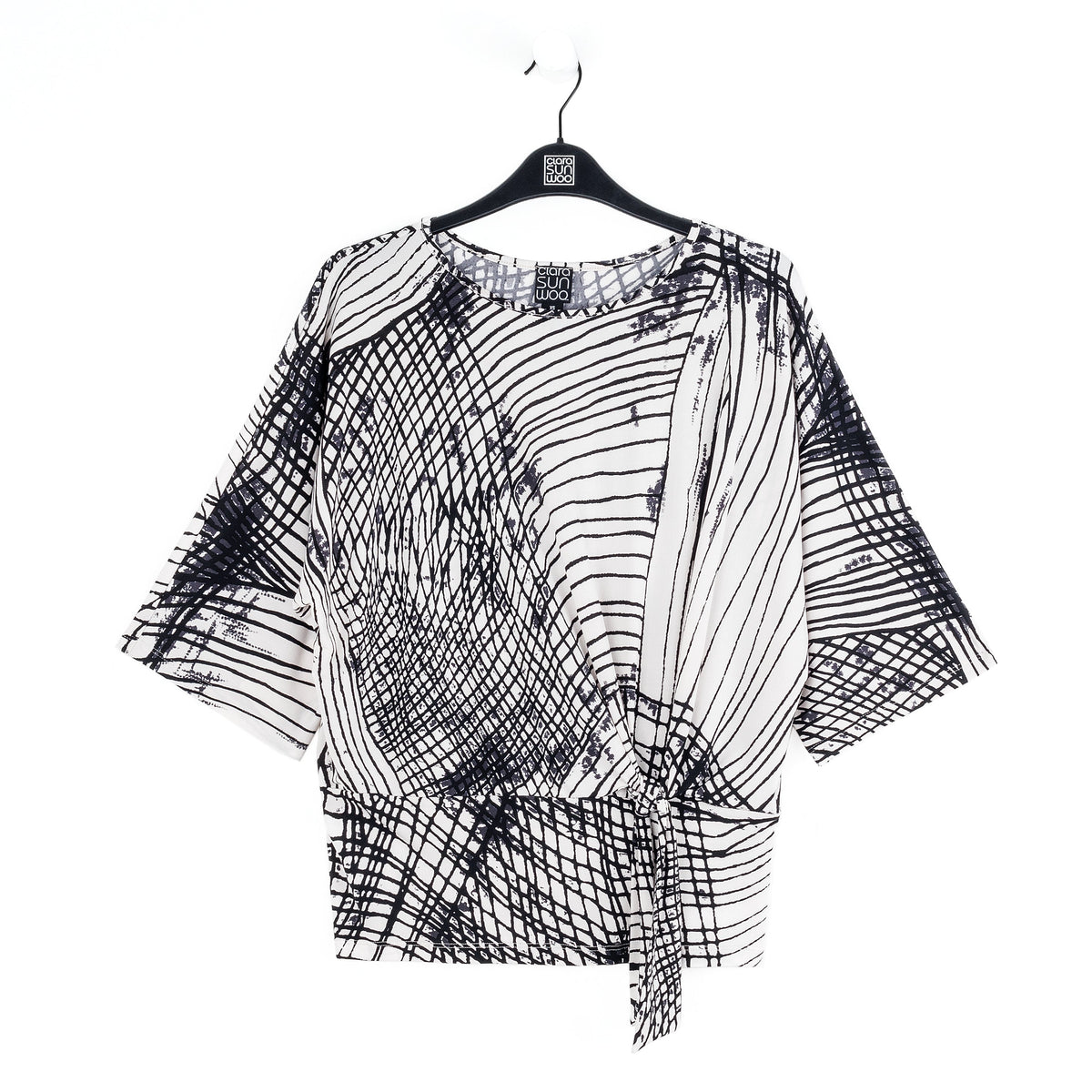 Clara Sunwoo Recommended - Signature Side Tie Top - Web Lines - Final Sale