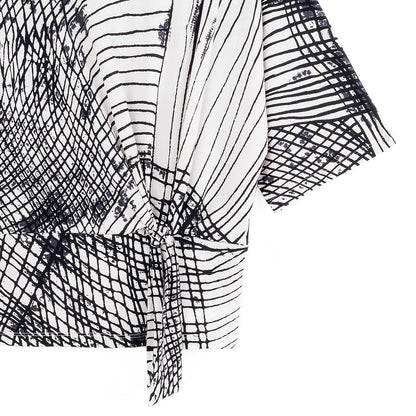Clara Sunwoo Recommended - Signature Side Tie Top - Web Lines - Final Sale