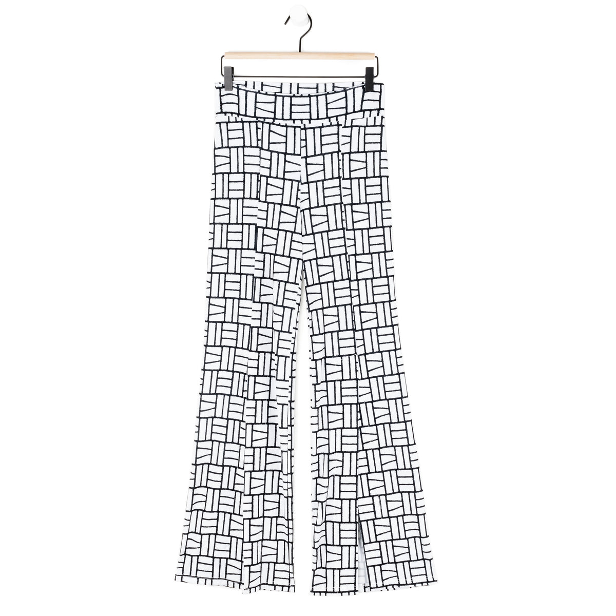 Clara Sunwoo Popular - Kick Front High Slit Pant - Geo Rectangle - Final Sale!