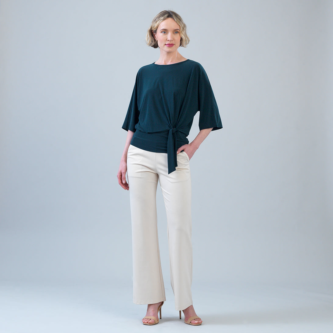Clara Sunwoo Discount - Signature Side Tie Top - Hunter Green - Final Sale