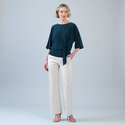 Clara Sunwoo Discount - Signature Side Tie Top - Hunter Green - Final Sale