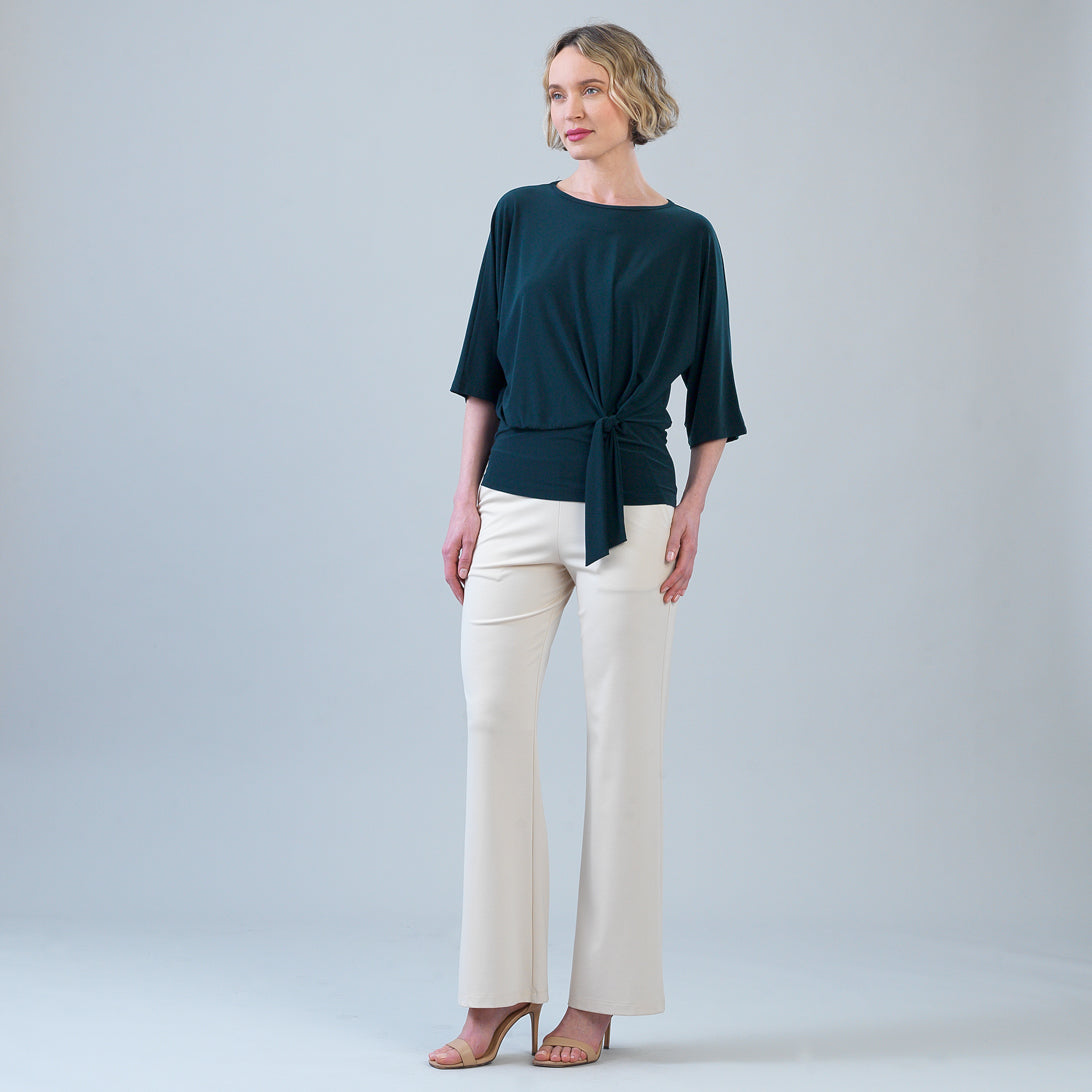 Clara Sunwoo Discount - Signature Side Tie Top - Hunter Green - Final Sale