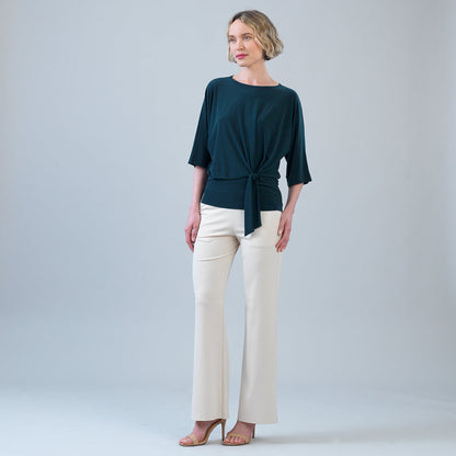 Clara Sunwoo Discount - Signature Side Tie Top - Hunter Green - Final Sale