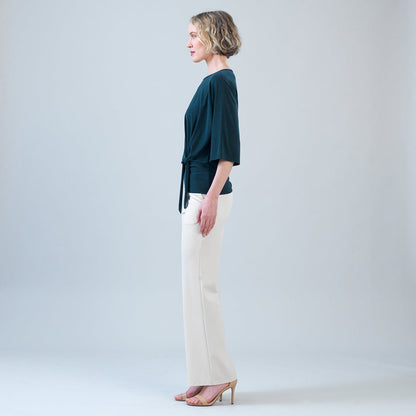 Clara Sunwoo Discount - Signature Side Tie Top - Hunter Green - Final Sale