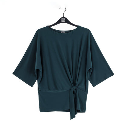 Clara Sunwoo Discount - Signature Side Tie Top - Hunter Green - Final Sale