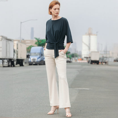 Clara Sunwoo Discount - Signature Side Tie Top - Hunter Green - Final Sale