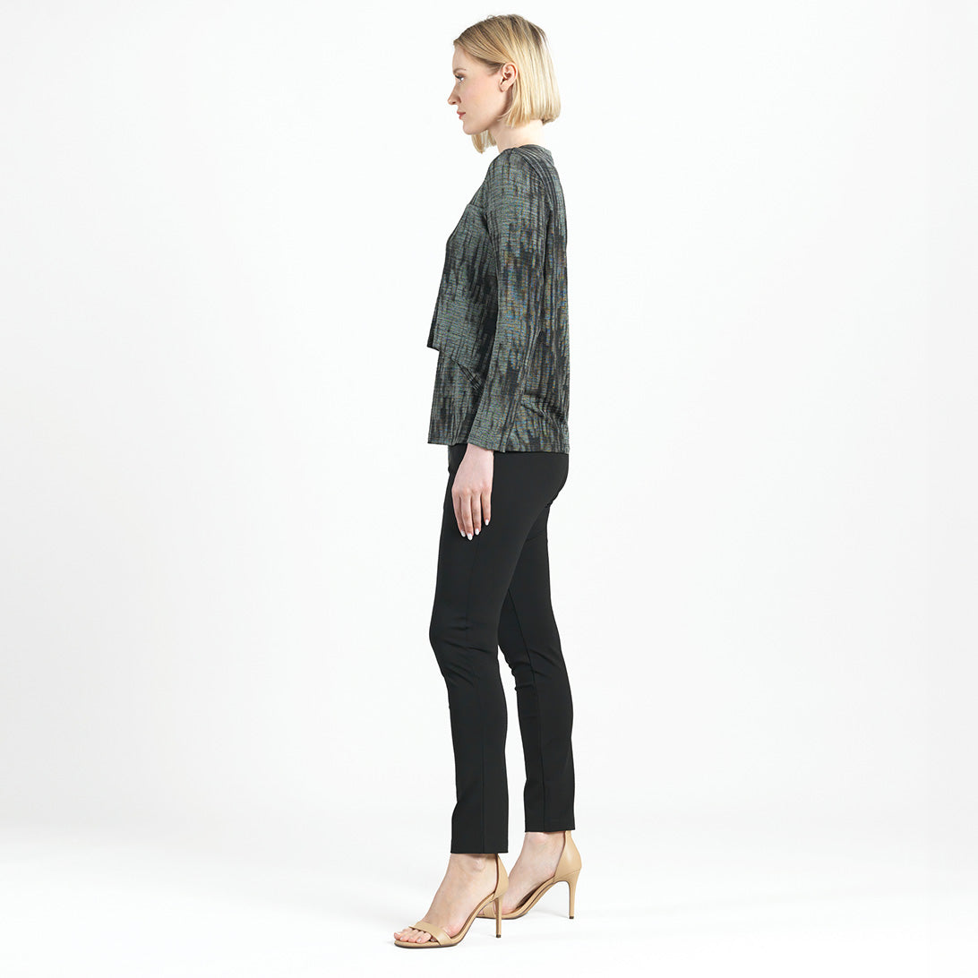 Clara Sunwoo Special Offer - Crinkle Pleat - Blouson Overlay Side Tie Detail Top - Water Ripple-Olive - Final Sale!