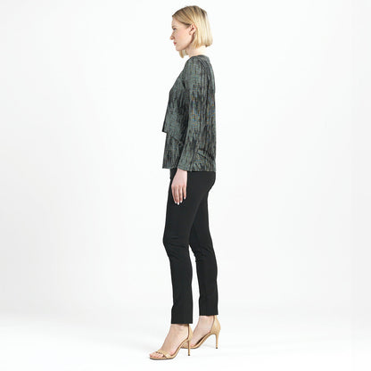 Clara Sunwoo Special Offer - Crinkle Pleat - Blouson Overlay Side Tie Detail Top - Water Ripple-Olive - Final Sale!