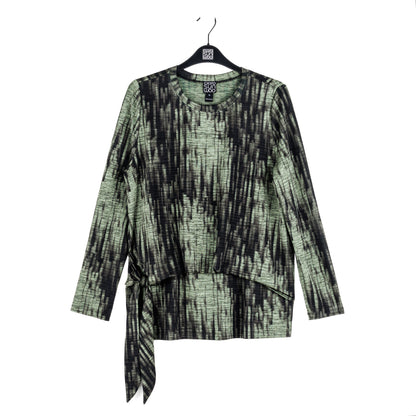 Clara Sunwoo Special Offer - Crinkle Pleat - Blouson Overlay Side Tie Detail Top - Water Ripple-Olive - Final Sale!