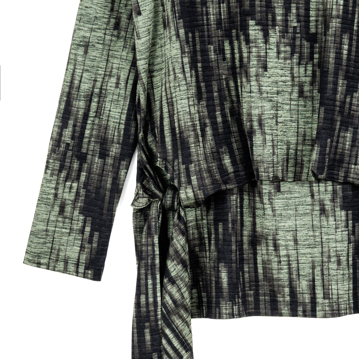 Clara Sunwoo Special Offer - Crinkle Pleat - Blouson Overlay Side Tie Detail Top - Water Ripple-Olive - Final Sale!