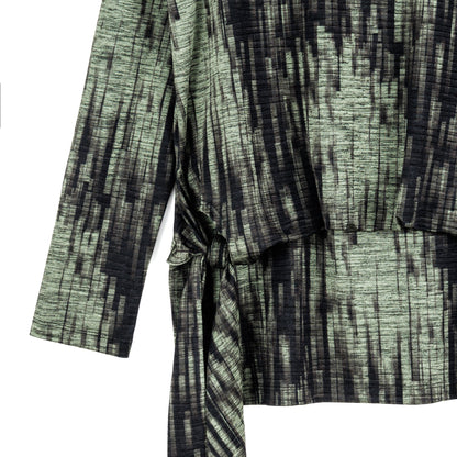 Clara Sunwoo Special Offer - Crinkle Pleat - Blouson Overlay Side Tie Detail Top - Water Ripple-Olive - Final Sale!