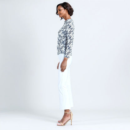 Clara Sunwoo Great Value - Textured Draped Neck Side Ruched Top - Circle Emblem - Final Sale!