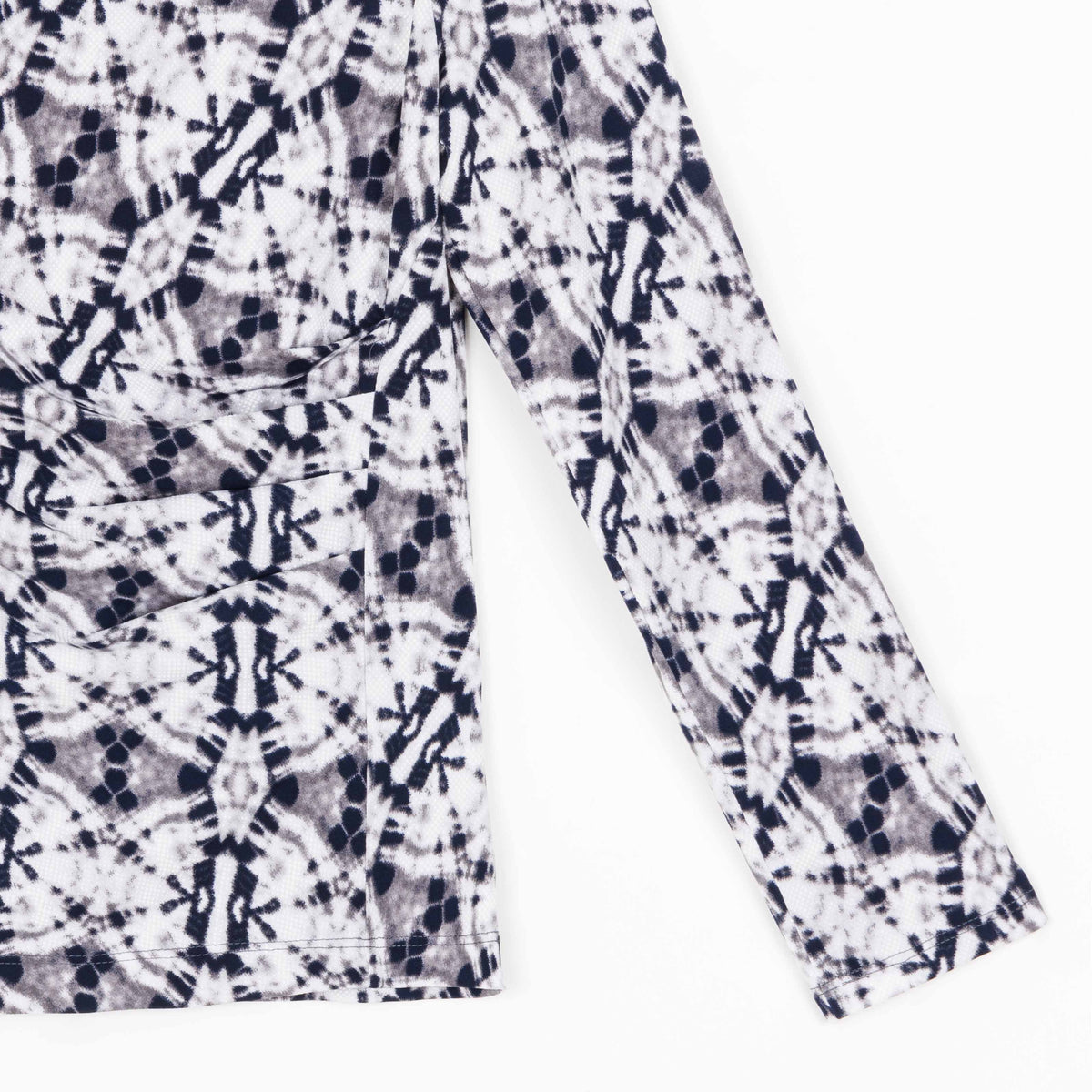 Clara Sunwoo Great Value - Textured Draped Neck Side Ruched Top - Circle Emblem - Final Sale!