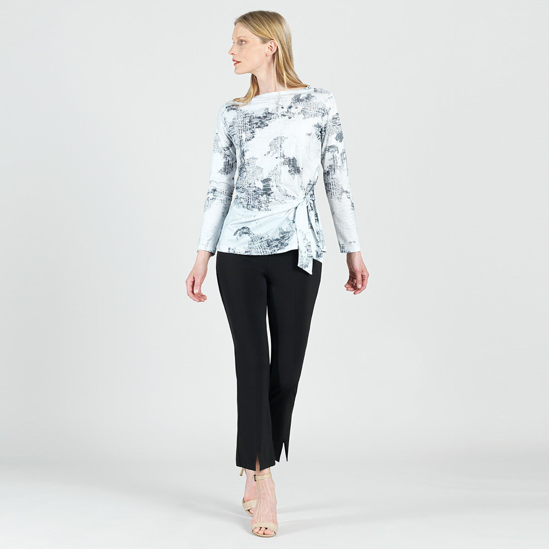 Clara Sunwoo Hot Sale - Foil Knit - Side Tie Waist Top - Abstract Marble - Final Sale!