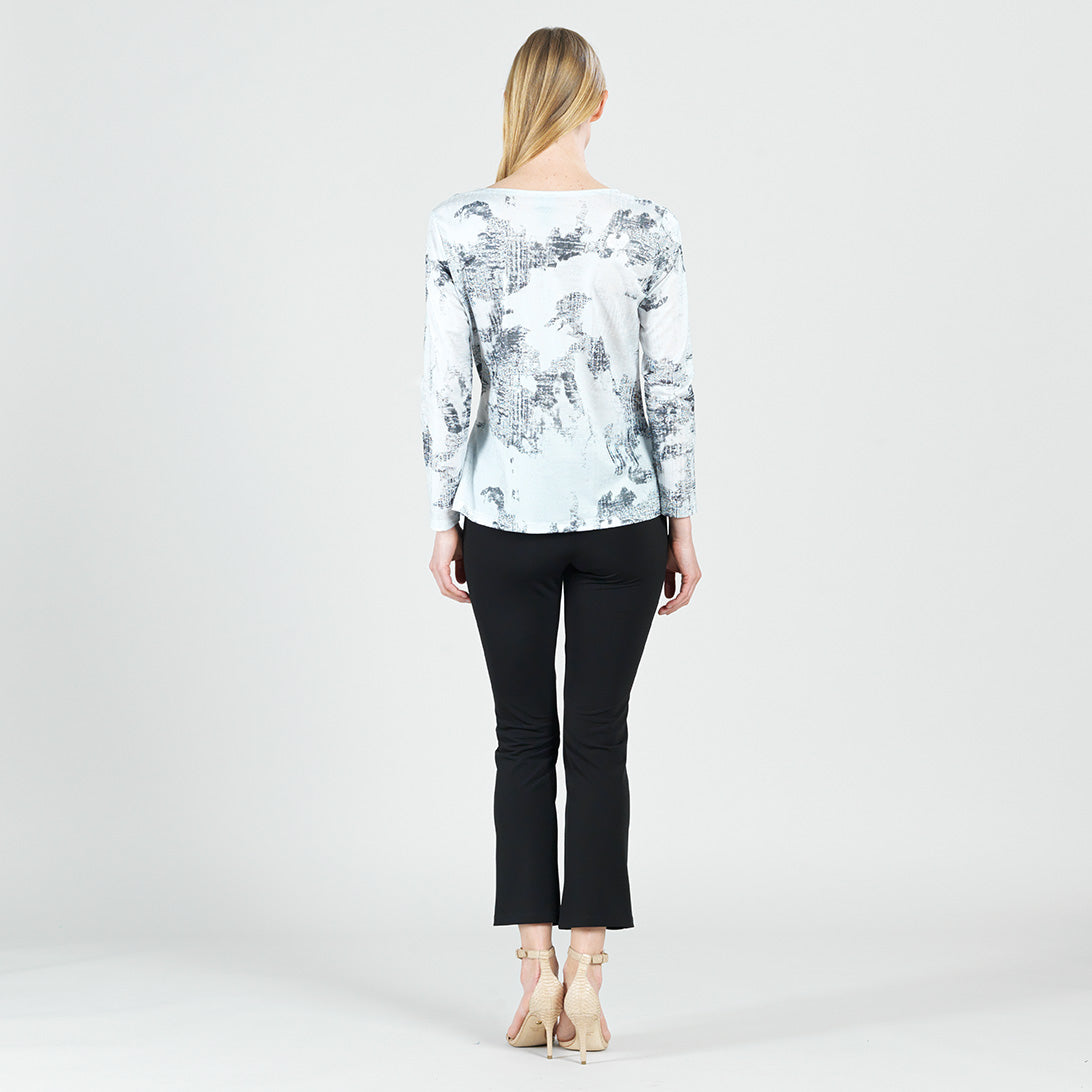 Clara Sunwoo Hot Sale - Foil Knit - Side Tie Waist Top - Abstract Marble - Final Sale!