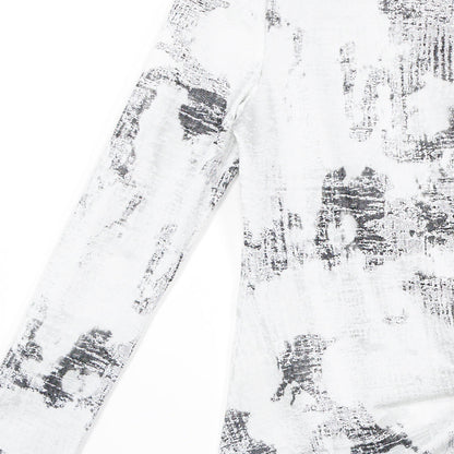 Clara Sunwoo Hot Sale - Foil Knit - Side Tie Waist Top - Abstract Marble - Final Sale!