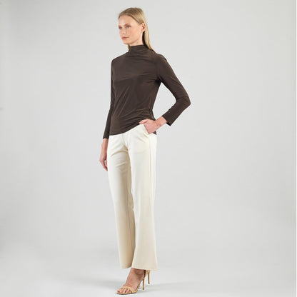 Clara Sunwoo Recommended - Mock Funnel Neck Top - Brown