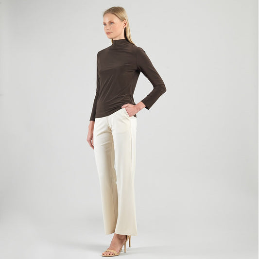Clara Sunwoo Recommended - Mock Funnel Neck Top - Brown