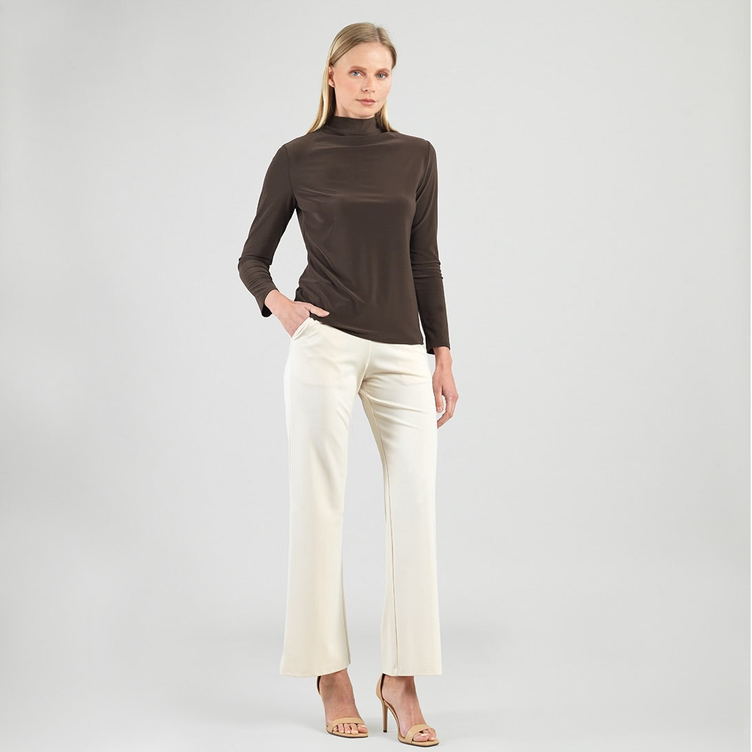 Clara Sunwoo Recommended - Mock Funnel Neck Top - Brown