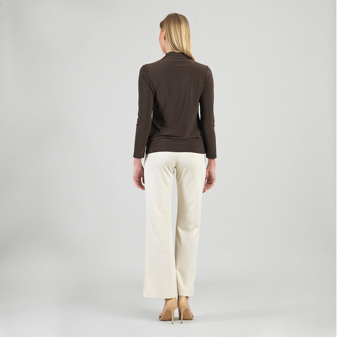 Clara Sunwoo Recommended - Mock Funnel Neck Top - Brown