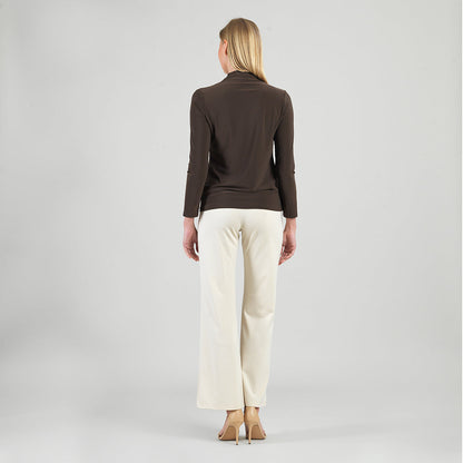 Clara Sunwoo Recommended - Mock Funnel Neck Top - Brown