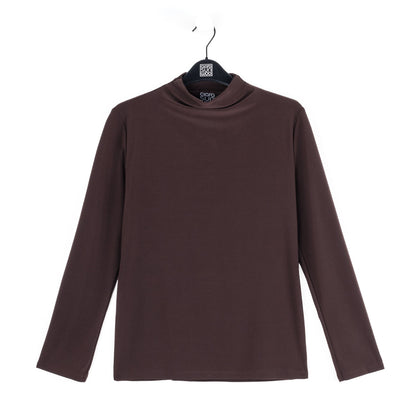 Clara Sunwoo Recommended - Mock Funnel Neck Top - Brown