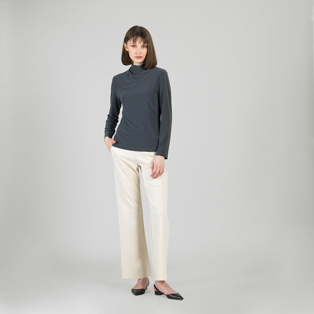 Clara Sunwoo Best Price - Mock Funnel Neck Top - Charcoal