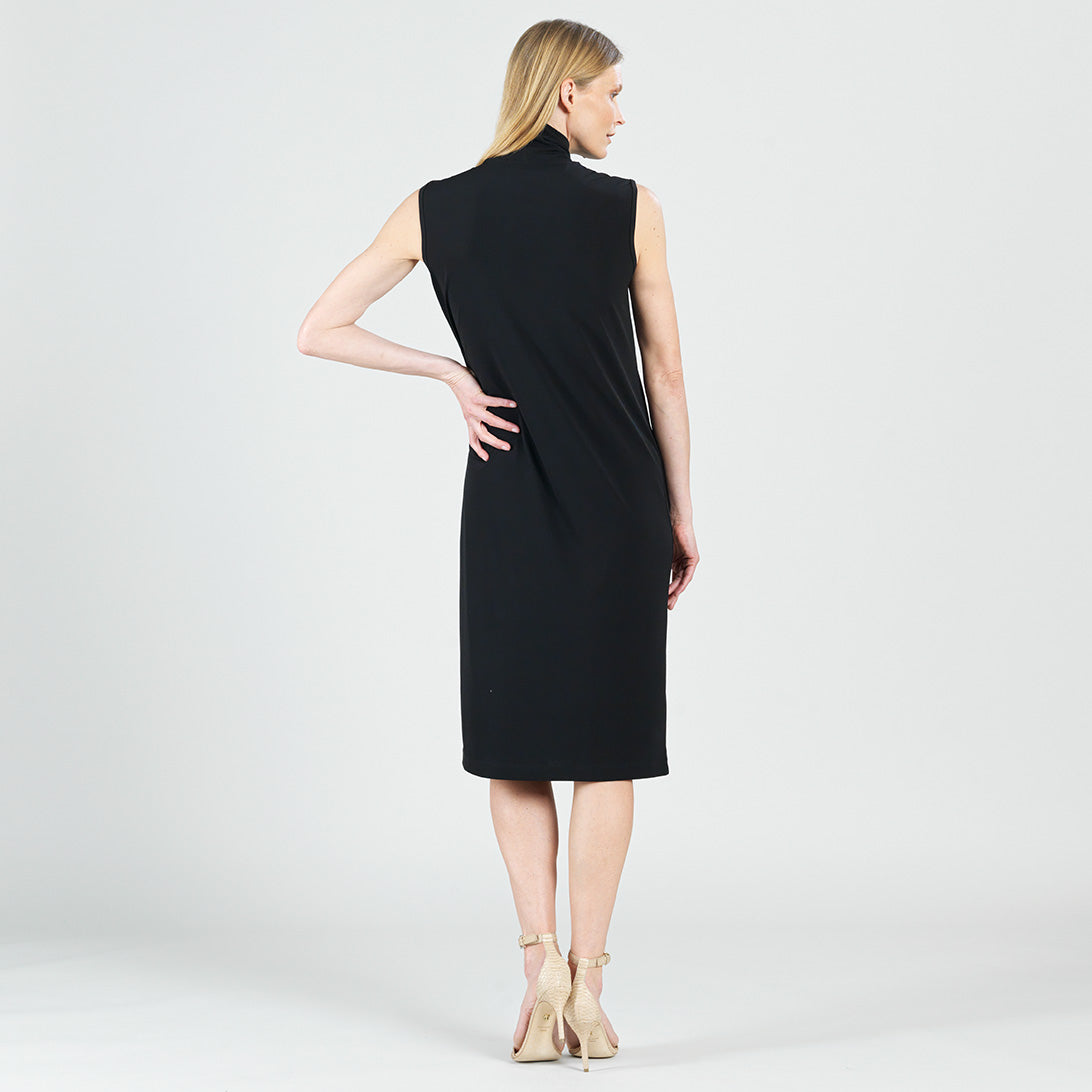 Clara Sunwoo Customer Favorite - Signature Mock Neck Midi Dress - Black - Final Sale!