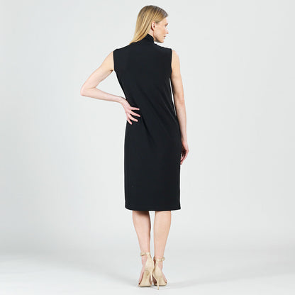 Clara Sunwoo Customer Favorite - Signature Mock Neck Midi Dress - Black - Final Sale!