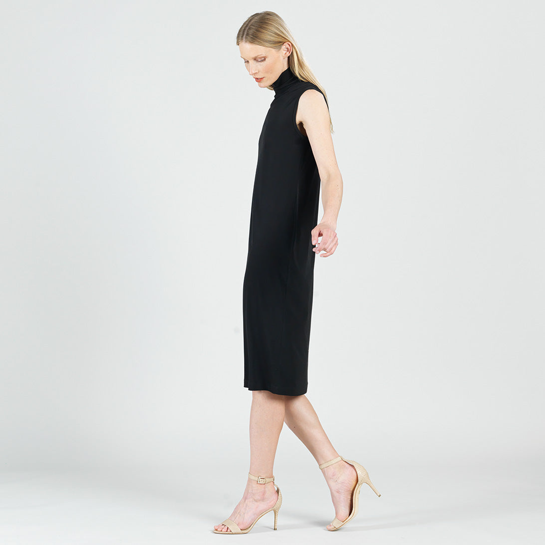 Clara Sunwoo Customer Favorite - Signature Mock Neck Midi Dress - Black - Final Sale!